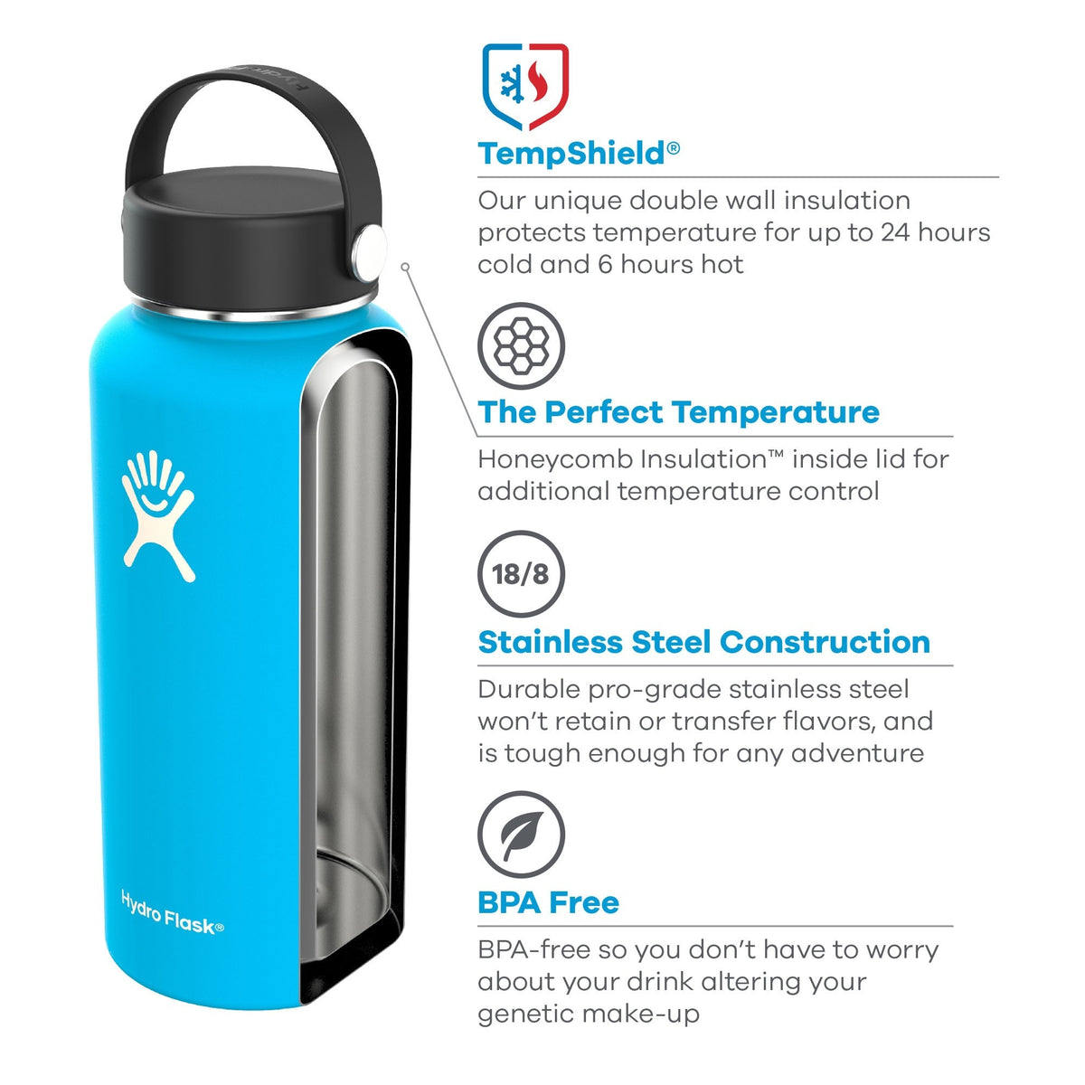 Hydro Flask 12-oz Wide Mouth Hydro Flip Bottle  Outdoor Clothing & Gear  For Skiing, Camping And Climbing